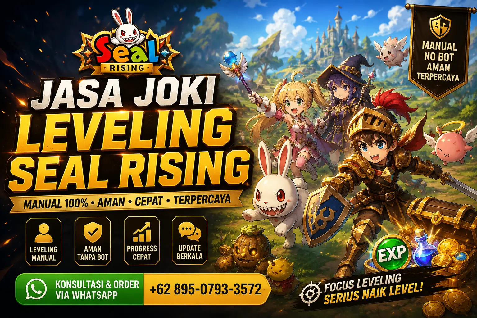 Jasa Leveling Seal Rising Manual Aman Fast Progress